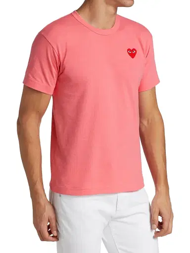 Comme des Garçons PLAY Men's Play Heart T-Shirt - Pink - Size Small | Thumbnail 4 Comme des Garçons PLAY Men's Play Heart T-Shirt - Pink - Size Small | Thumbnail 4