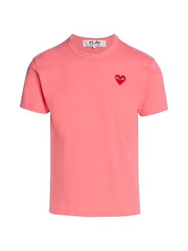 Comme des Garçons PLAY Men's Play Heart T-Shirt - Pink - Size Small | Thumbnail 1 Comme des Garçons PLAY Men's Play Heart T-Shirt - Pink - Size Small | Thumbnail 1