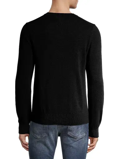 Comme des Garçons PLAY Men's Play Double Heart V-Neck Pullover - Black | Thumbnail 5 Comme des Garçons PLAY Men's Play Double Heart V-Neck Pullover - Black | Thumbnail 5