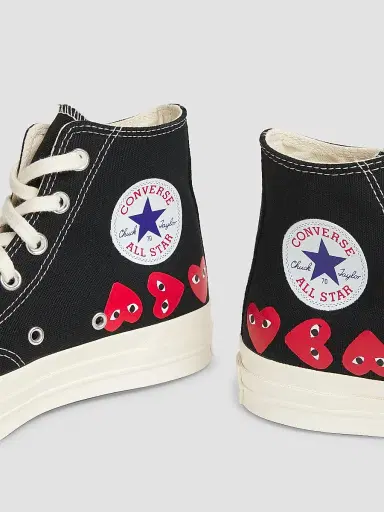 Comme des Garçons PLAY CdG PLAY x Converse Women's Chuck Taylor All Star Heart High-Top Sneakers - Black - Size 12 | Thumbnail 5 Comme des Garçons PLAY CdG PLAY x Converse Women's Chuck Taylor All Star Heart High-Top Sneakers - Black - Size 12 | Thumbnail 5