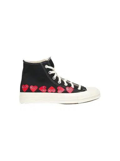 Comme des Garçons PLAY CdG PLAY x Converse Women's Chuck Taylor All Star Heart High-Top Sneakers - Black - Size 12 | Thumbnail 1 Comme des Garçons PLAY CdG PLAY x Converse Women's Chuck Taylor All Star Heart High-Top Sneakers - Black - Size 12 | Thumbnail 1
