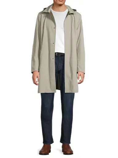 Sartorio Napoli Men's Reversible Stretch Nylon Hooded Jacket - Tan Brown | Thumbnail 2 Sartorio Napoli Men's Reversible Stretch Nylon Hooded Jacket - Tan Brown | Thumbnail 2