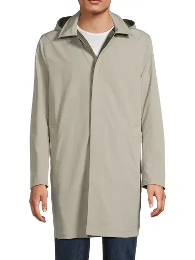 Sartorio Napoli Men's Reversible Stretch Nylon Hooded Jacket - Tan Brown | Thumbnail 3 Sartorio Napoli Men's Reversible Stretch Nylon Hooded Jacket - Tan Brown | Thumbnail 3