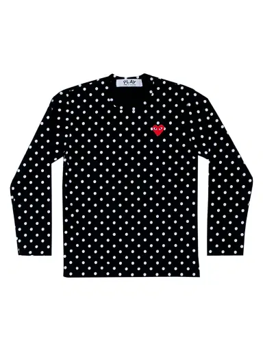 Comme des Garçons PLAY Women's Polka-Dot T-Shirt - Black White - Size Small | Thumbnail 1 Comme des Garçons PLAY Women's Polka-Dot T-Shirt - Black White - Size Small | Thumbnail 1