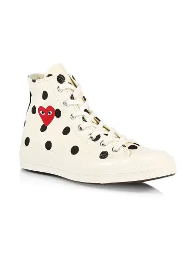 Comme des Garçons PLAY CdG PLAY x Converse Men's Chuck Taylor All Star Polka Dot High-Top Sneakers - Black - Size 11 | Thumbnail 2 Comme des Garçons PLAY CdG PLAY x Converse Men's Chuck Taylor All Star Polka Dot High-Top Sneakers - Black - Size 11 | Thumbnail 2