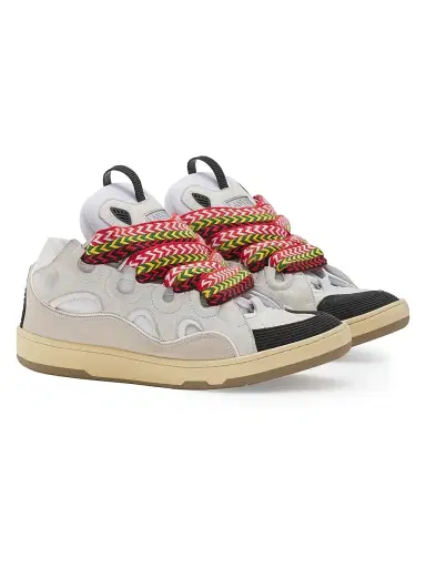 Lanvin Men's Leather Curb Sneakers - White | Thumbnail 2 Lanvin Men's Leather Curb Sneakers - White | Thumbnail 2