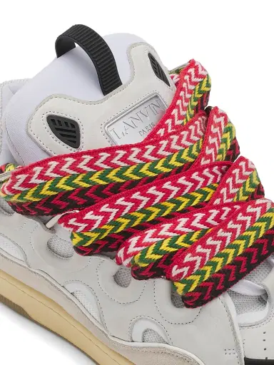 Lanvin Men's Leather Curb Sneakers - White | Thumbnail 5 Lanvin Men's Leather Curb Sneakers - White | Thumbnail 5