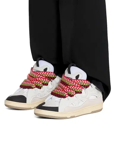 Lanvin Men's Leather Curb Sneakers - White | Thumbnail 6 Lanvin Men's Leather Curb Sneakers - White | Thumbnail 6