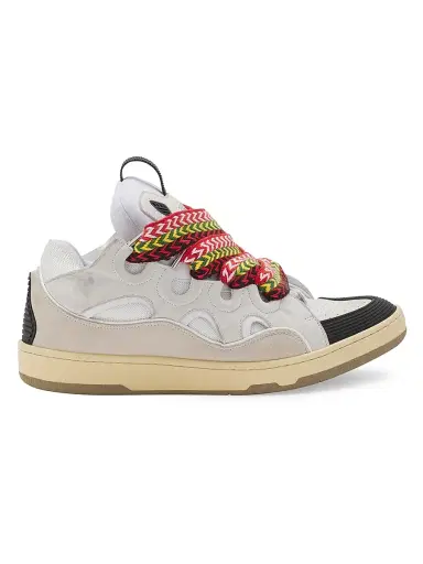 Lanvin Men's Leather Curb Sneakers - White | Thumbnail 1 Lanvin Men's Leather Curb Sneakers - White | Thumbnail 1