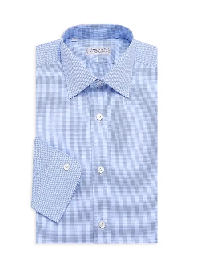 Men's Solid Poplin Dress Shirt - Blue Men's Solid Poplin Dress Shirt - Blue