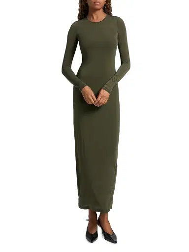 WARDROBE.NYC Women's Sheer Long-Sleeve Maxi Dress - Military | Thumbnail 2 WARDROBE.NYC Women's Sheer Long-Sleeve Maxi Dress - Military | Thumbnail 2