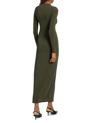 WARDROBE.NYC Women's Sheer Long-Sleeve Maxi Dress - Military | Thumbnail 5 WARDROBE.NYC Women's Sheer Long-Sleeve Maxi Dress - Military | Thumbnail 5