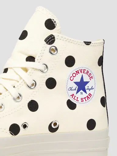 Comme des Garçons PLAY CdG Play x Converse Women's Polka Dot High-Top Sneakers - Off White - Size 12 | Thumbnail 5 Comme des Garçons PLAY CdG Play x Converse Women's Polka Dot High-Top Sneakers - Off White - Size 12 | Thumbnail 5