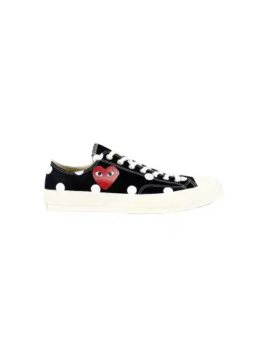 Comme des Garçons PLAY CdG PLAY x Converse Men's Chuck Taylor All Star Polka Dot Low-Top Sneakers - Black - Size 12 | Thumbnail 1 Comme des Garçons PLAY CdG PLAY x Converse Men's Chuck Taylor All Star Polka Dot Low-Top Sneakers - Black - Size 12 | Thumbnail 1