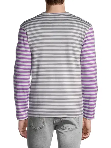 Comme des Garçons PLAY Men's Multicolor Striped Long-Sleeve Shirt - Grey Purple - Size Medium | Thumbnail 5 Comme des Garçons PLAY Men's Multicolor Striped Long-Sleeve Shirt - Grey Purple - Size Medium | Thumbnail 5
