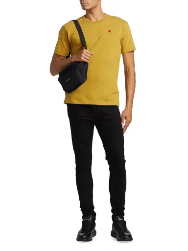 Comme des Garçons PLAY Men's Small Heart Crewneck T-Shirt - Olive - Size Medium | Thumbnail 2 Comme des Garçons PLAY Men's Small Heart Crewneck T-Shirt - Olive - Size Medium | Thumbnail 2
