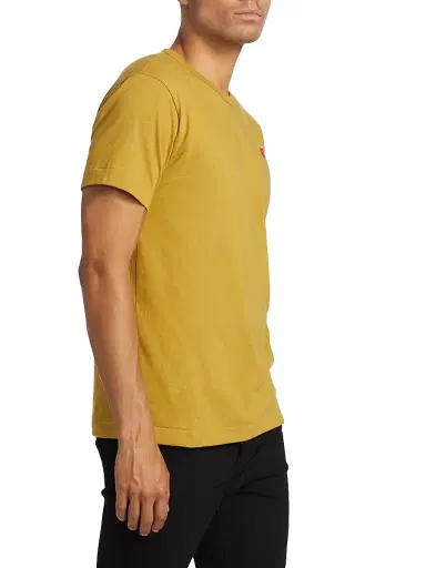 Comme des Garçons PLAY Men's Small Heart Crewneck T-Shirt - Olive - Size Medium | Thumbnail 4 Comme des Garçons PLAY Men's Small Heart Crewneck T-Shirt - Olive - Size Medium | Thumbnail 4