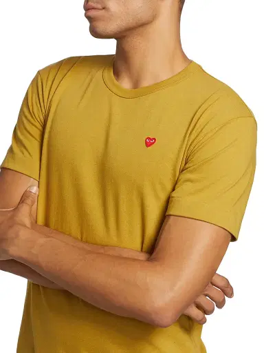 Comme des Garçons PLAY Men's Small Heart Crewneck T-Shirt - Olive - Size Medium | Thumbnail 6 Comme des Garçons PLAY Men's Small Heart Crewneck T-Shirt - Olive - Size Medium | Thumbnail 6