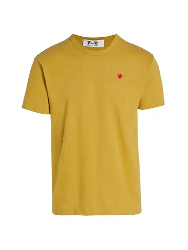Comme des Garçons PLAY Men's Small Heart Crewneck T-Shirt - Olive - Size Medium | Thumbnail 1 Comme des Garçons PLAY Men's Small Heart Crewneck T-Shirt - Olive - Size Medium | Thumbnail 1