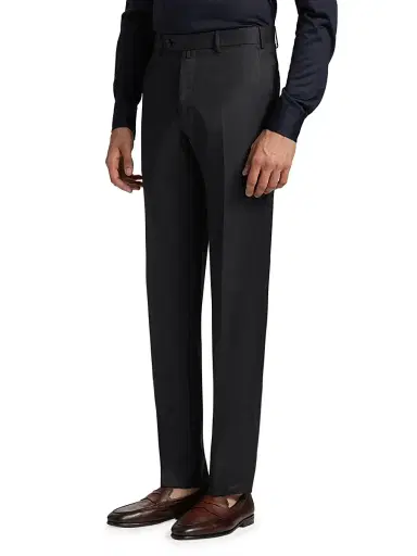 Saks Fifth Avenue Men's COLLECTION Basic Wool Dress Trousers - Charcoal | Thumbnail 4 Saks Fifth Avenue Men's COLLECTION Basic Wool Dress Trousers - Charcoal | Thumbnail 4