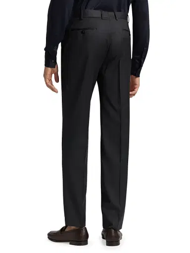 Saks Fifth Avenue Men's COLLECTION Basic Wool Dress Trousers - Charcoal | Thumbnail 5 Saks Fifth Avenue Men's COLLECTION Basic Wool Dress Trousers - Charcoal | Thumbnail 5