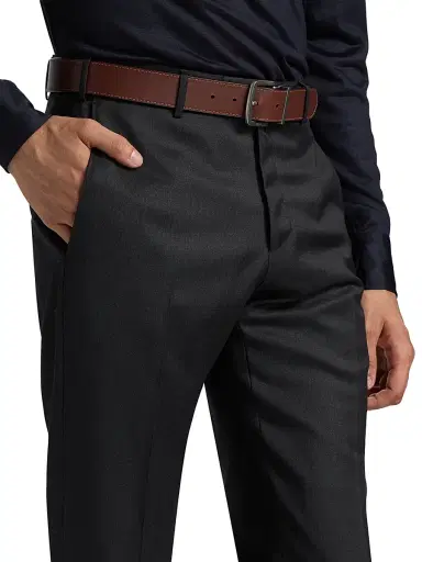 Saks Fifth Avenue Men's COLLECTION Basic Wool Dress Trousers - Charcoal | Thumbnail 6 Saks Fifth Avenue Men's COLLECTION Basic Wool Dress Trousers - Charcoal | Thumbnail 6