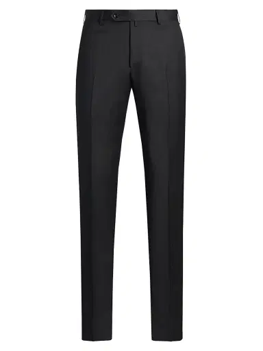 Saks Fifth Avenue Men's COLLECTION Basic Wool Dress Trousers - Charcoal | Thumbnail 1 Saks Fifth Avenue Men's COLLECTION Basic Wool Dress Trousers - Charcoal | Thumbnail 1