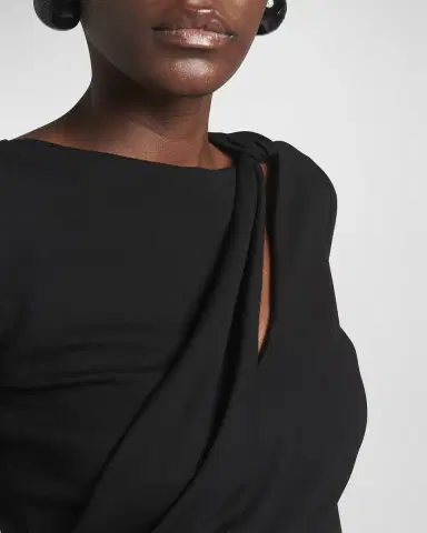 Giorgio Armani Asymmetric Keyhole Midi Dress | Thumbnail 5 Giorgio Armani Asymmetric Keyhole Midi Dress | Thumbnail 5