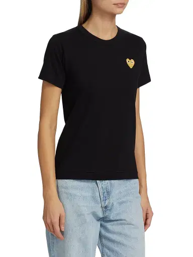 Comme des Garçons PLAY Women's Embroidered Heart T-Shirt - Black - Size XS | Thumbnail 3 Comme des Garçons PLAY Women's Embroidered Heart T-Shirt - Black - Size XS | Thumbnail 3