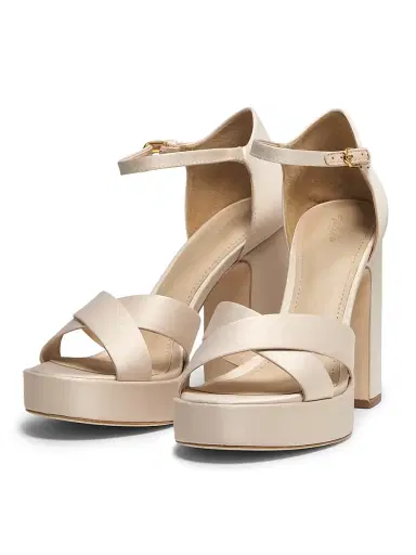 22élevé Women's 115MM Satin Platform Sandals - Champagne | Thumbnail 2 22élevé Women's 115MM Satin Platform Sandals - Champagne | Thumbnail 2