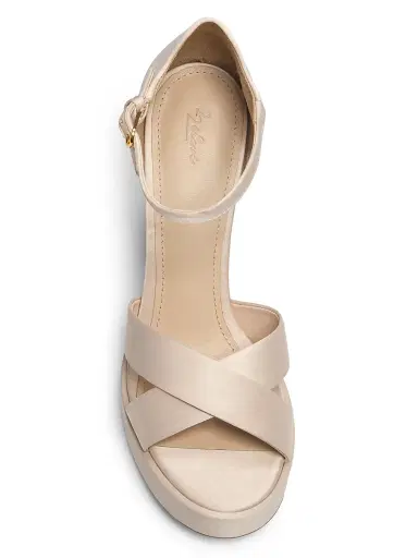 22élevé Women's 115MM Satin Platform Sandals - Champagne | Thumbnail 4 22élevé Women's 115MM Satin Platform Sandals - Champagne | Thumbnail 4