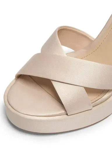 22élevé Women's 115MM Satin Platform Sandals - Champagne | Thumbnail 5 22élevé Women's 115MM Satin Platform Sandals - Champagne | Thumbnail 5
