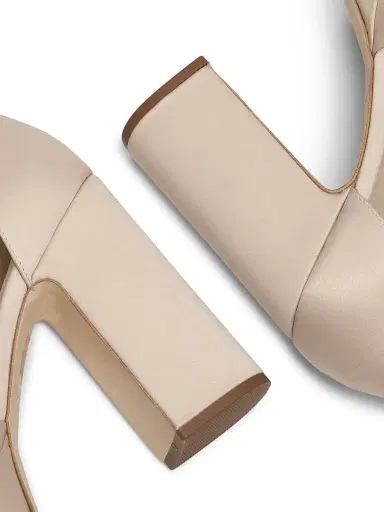 22élevé Women's 115MM Satin Platform Sandals - Champagne | Thumbnail 6 22élevé Women's 115MM Satin Platform Sandals - Champagne | Thumbnail 6
