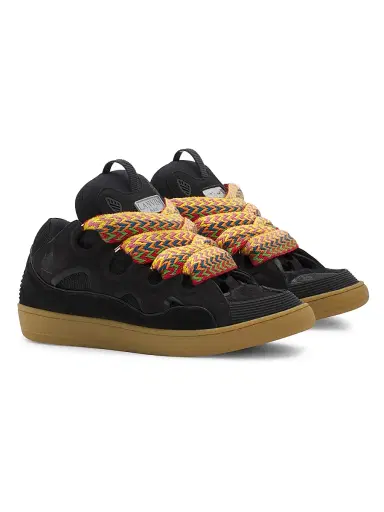 Lanvin Men's Leather Curb Sneakers - Black | Thumbnail 2 Lanvin Men's Leather Curb Sneakers - Black | Thumbnail 2
