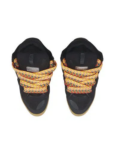 Lanvin Men's Leather Curb Sneakers - Black | Thumbnail 3 Lanvin Men's Leather Curb Sneakers - Black | Thumbnail 3