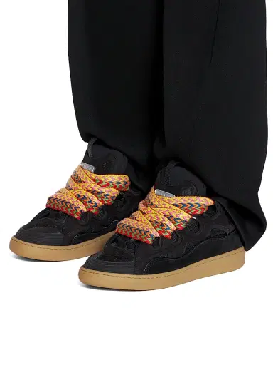 Lanvin Men's Leather Curb Sneakers - Black | Thumbnail 6 Lanvin Men's Leather Curb Sneakers - Black | Thumbnail 6