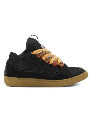 Lanvin Men's Leather Curb Sneakers - Black | Thumbnail 1 Lanvin Men's Leather Curb Sneakers - Black | Thumbnail 1