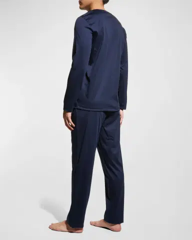 Hanro Men's Night Selection Long Cotton Pajama Set | Thumbnail 4 Hanro Men's Night Selection Long Cotton Pajama Set | Thumbnail 4