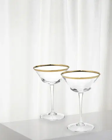AERIN Sophia Clear Coupe Glasses | Thumbnail 2 AERIN Sophia Clear Coupe Glasses | Thumbnail 2