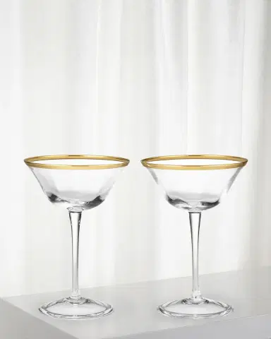 AERIN Sophia Clear Coupe Glasses | Thumbnail 1 AERIN Sophia Clear Coupe Glasses | Thumbnail 1
