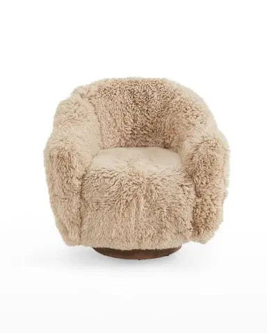 Interlude Home Simone Sheepskin Swivel Chair | Thumbnail 2 Interlude Home Simone Sheepskin Swivel Chair | Thumbnail 2