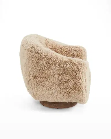 Interlude Home Simone Sheepskin Swivel Chair | Thumbnail 3 Interlude Home Simone Sheepskin Swivel Chair | Thumbnail 3