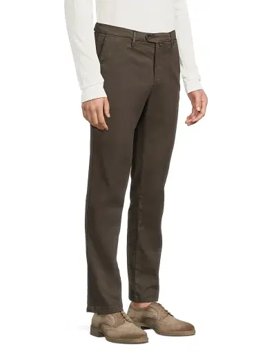 Sartorio Napoli Men's Stretch Flat-Front Trousers - Dark Brown | Thumbnail 4 Sartorio Napoli Men's Stretch Flat-Front Trousers - Dark Brown | Thumbnail 4