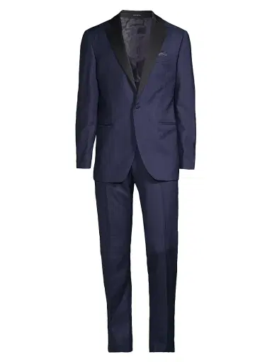 Saks Fifth Avenue Men's COLLECTION Satin Notch Lapel Tuxedo | Thumbnail 1 Saks Fifth Avenue Men's COLLECTION Satin Notch Lapel Tuxedo | Thumbnail 1