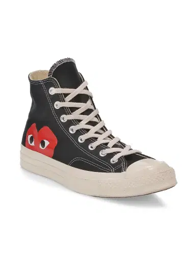 Comme des Garçons PLAY CdG PLAY x Converse Men's Chuck Taylor All Star High-Top Sneakers - Black - Size 9 | Thumbnail 2 Comme des Garçons PLAY CdG PLAY x Converse Men's Chuck Taylor All Star High-Top Sneakers - Black - Size 9 | Thumbnail 2