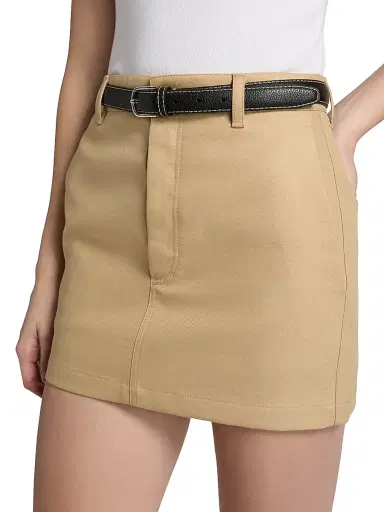 WARDROBE.NYC Women's Drill Cotton Twill Miniskirt - Khaki | Thumbnail 6 WARDROBE.NYC Women's Drill Cotton Twill Miniskirt - Khaki | Thumbnail 6