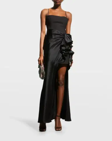 Cinq à Sept Drina Sleeveless Satin Wrap Gown | Thumbnail 2 Cinq à Sept Drina Sleeveless Satin Wrap Gown | Thumbnail 2