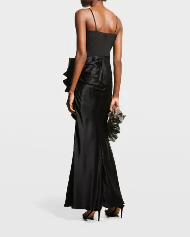 Cinq à Sept Drina Sleeveless Satin Wrap Gown | Thumbnail 3 Cinq à Sept Drina Sleeveless Satin Wrap Gown | Thumbnail 3