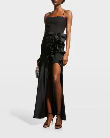 Cinq à Sept Drina Sleeveless Satin Wrap Gown | Thumbnail 4 Cinq à Sept Drina Sleeveless Satin Wrap Gown | Thumbnail 4