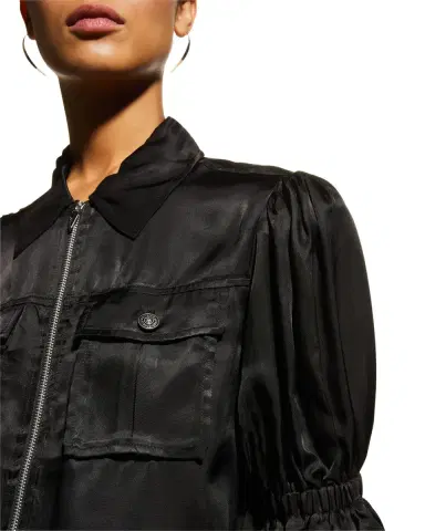 Cinq à Sept Holly Short-Sleeve Sateen Jacket | Thumbnail 5 Cinq à Sept Holly Short-Sleeve Sateen Jacket | Thumbnail 5